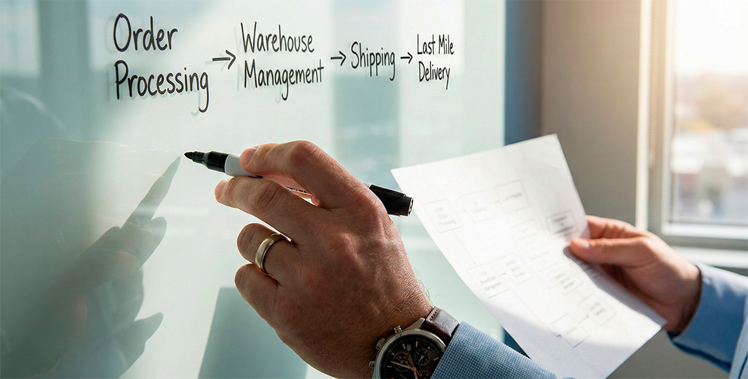 Business professionals analyzing data